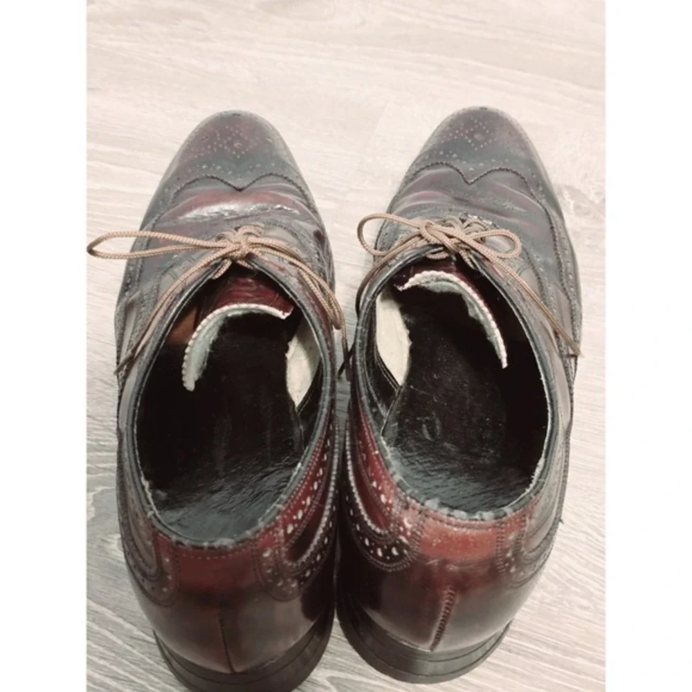 The Florsheim Shoe Men Burgundy Leather Wingtip Oxfords Size 9B‎ Classic Preppy